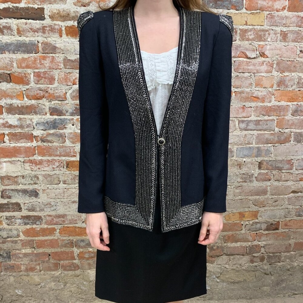 Della Roufogali Beaded Embroidered Blazer